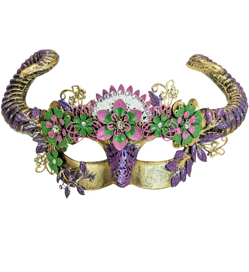 Oogmasker Ram met bloemen luxe