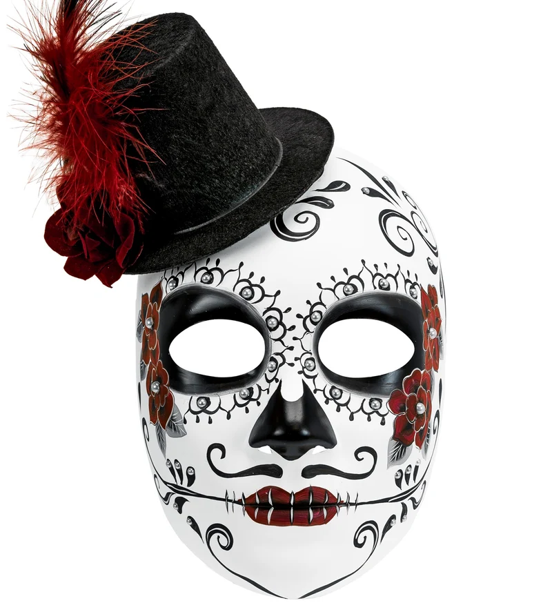 Day of the Dead masker met hoed