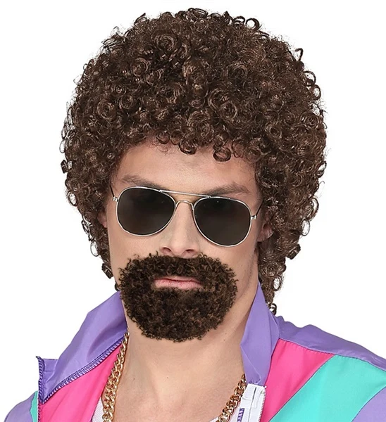 Krulpruik disco met ringbaard bruin