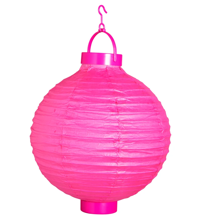 Lampion Met Licht 30Cm Roze