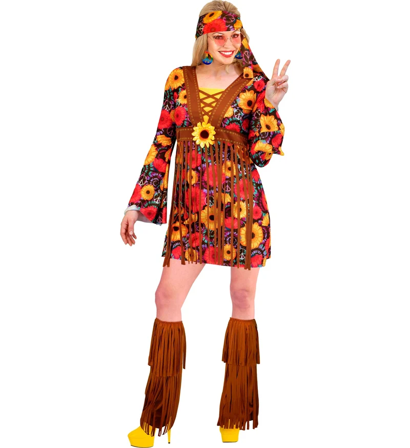 Hippie jurkje flower power dames