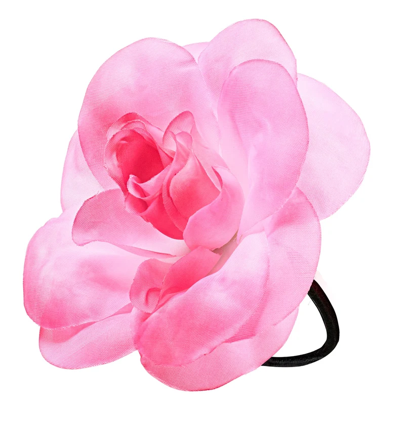 Haarbloem roze met elastiek