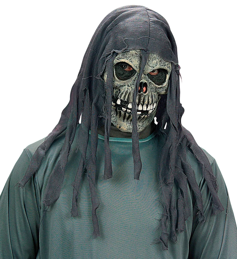 Skelet masker met haren kind