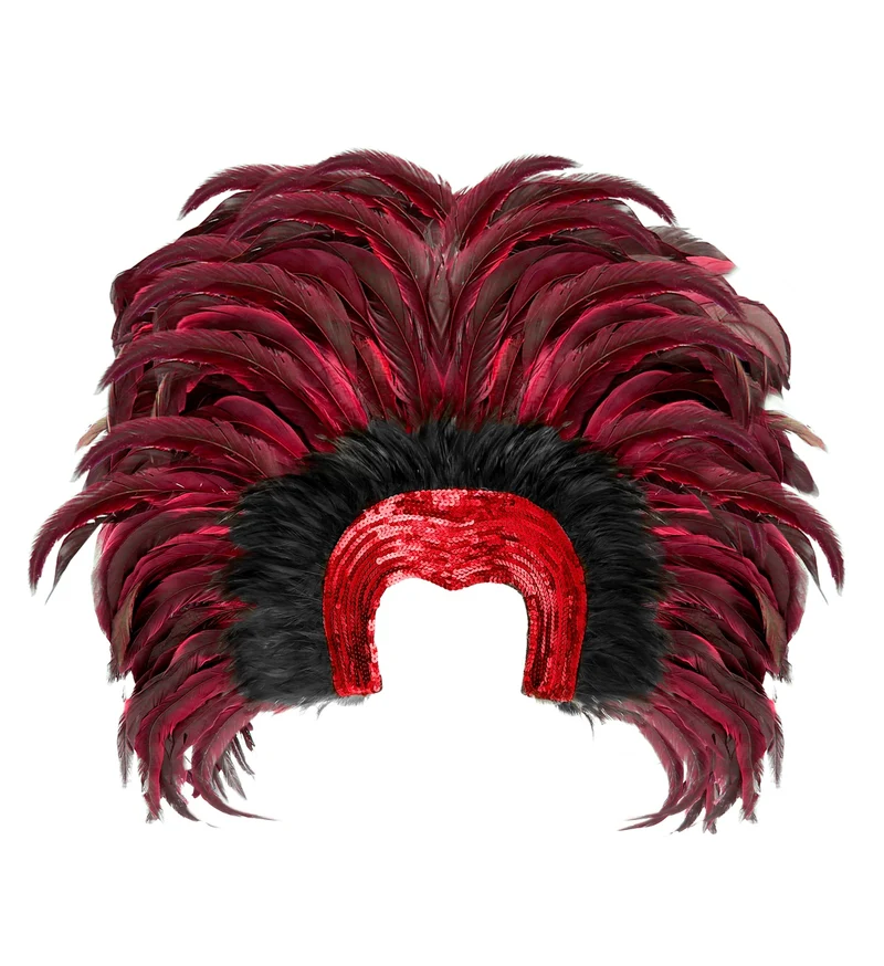 Braziliaanse veren hoofdbedekking rood