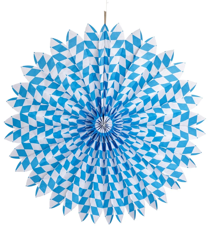 Papieren Waaier Wit/Blauw Bv