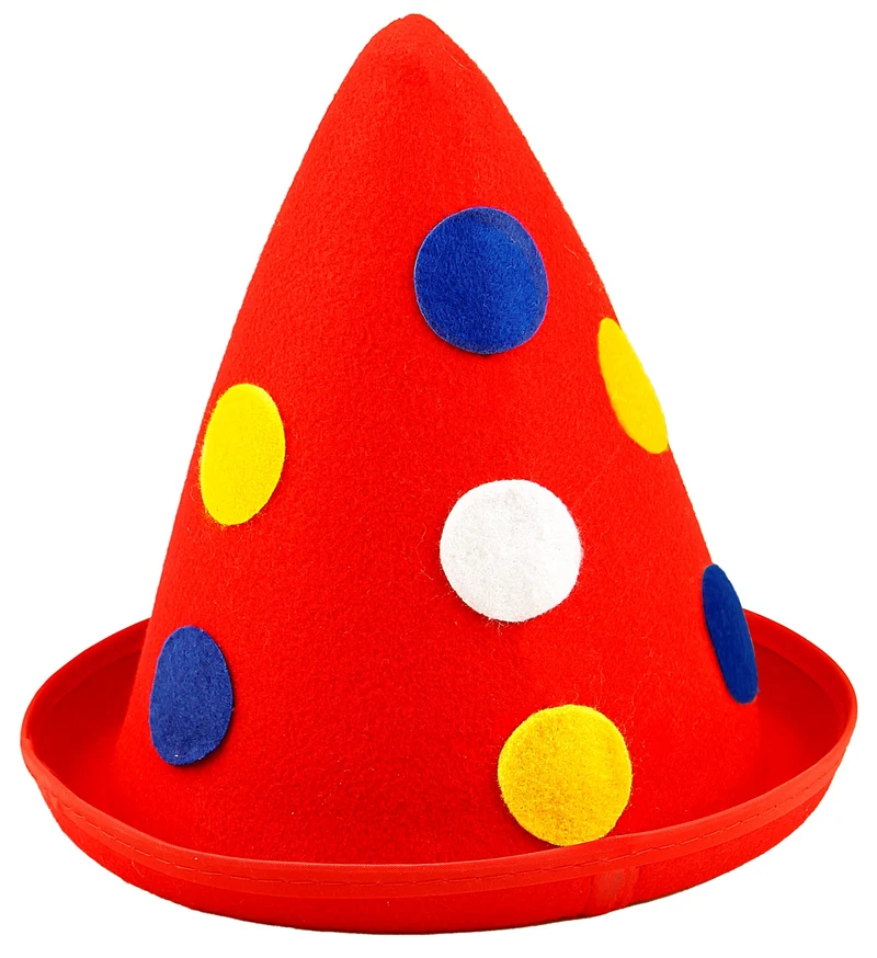 Clownshoed rood met stippen