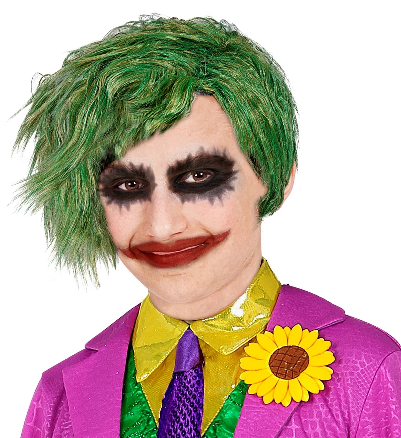 Joker pruik groen kind