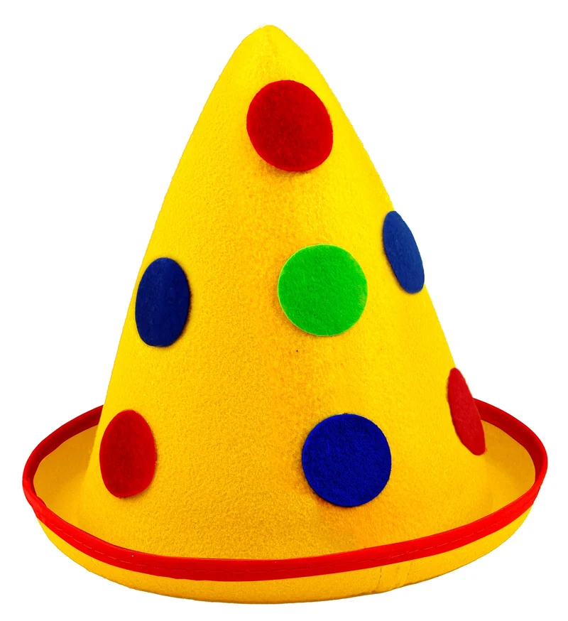 Clownshoed geel met stippen