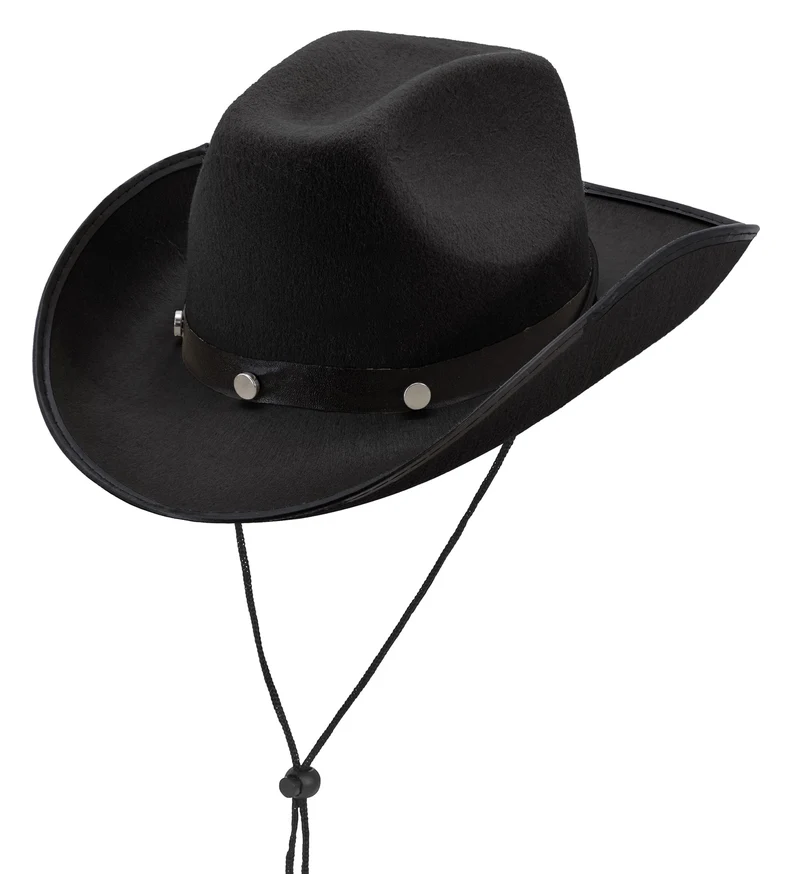 Cowboyhoed zwart met studs