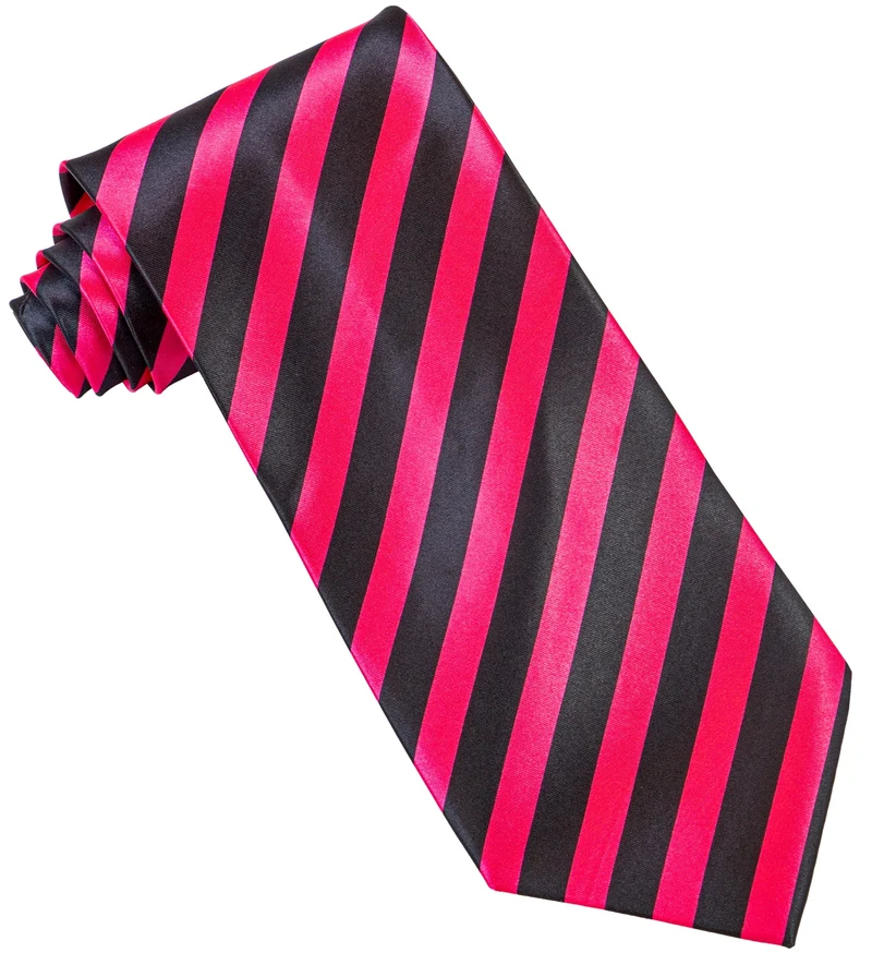 Neon stropdas roze zwart gestreept