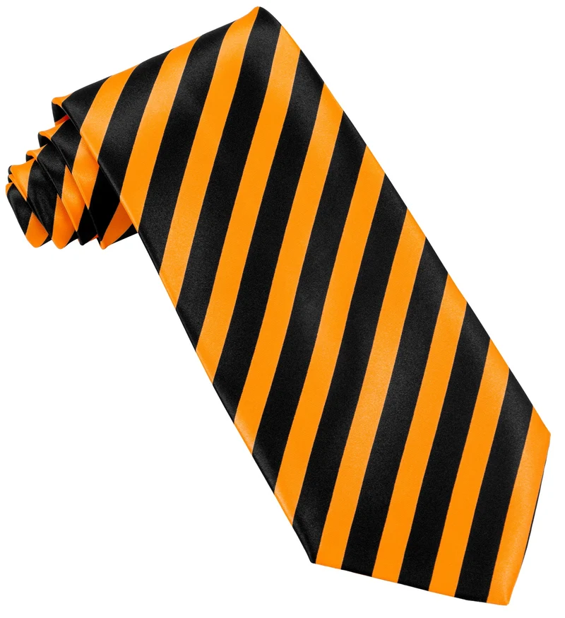 Neon stropdas oranje zwart gestreept
