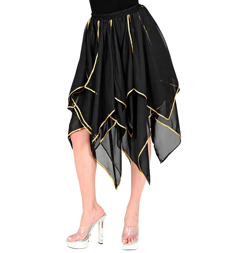 Zwarte chiffon rok
