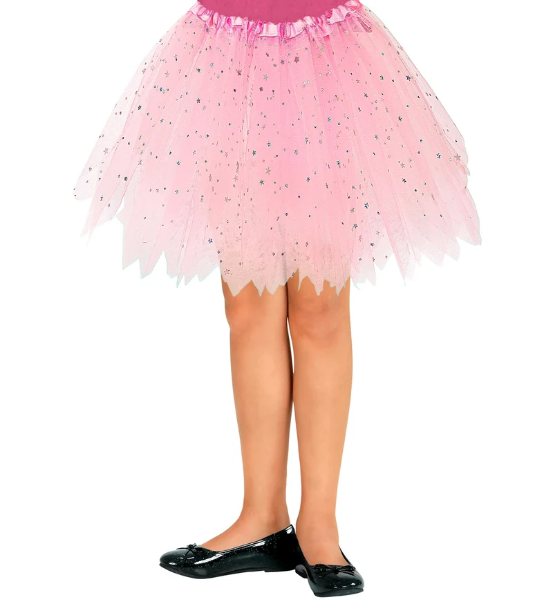 Glitter tutu rok kort lichtroze kinderen
