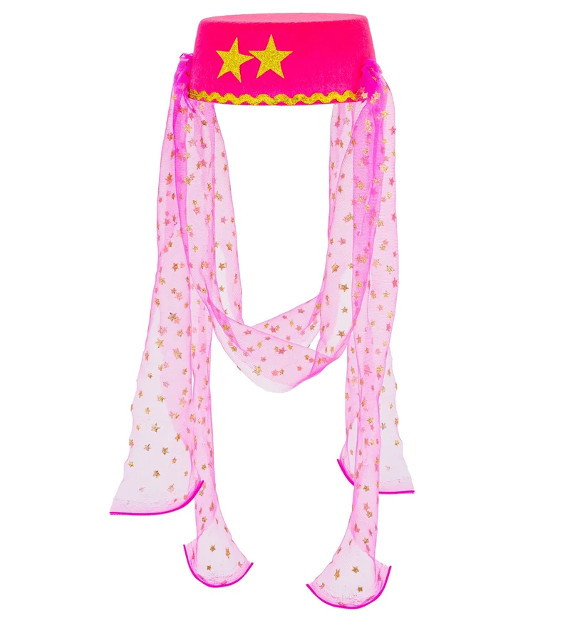 Roze hoed met sluier Haremdanseres