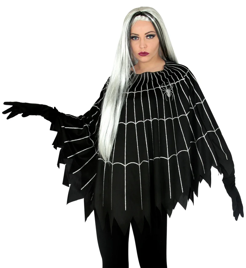 Spinnenweb poncho volwassenen