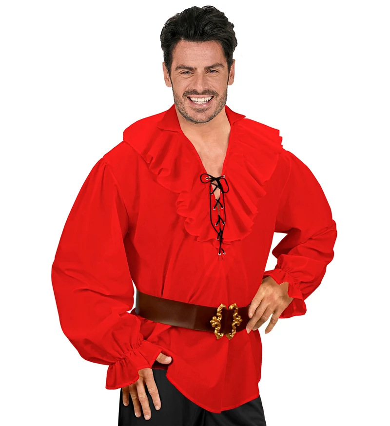 Rood piratenshirt volwassenen