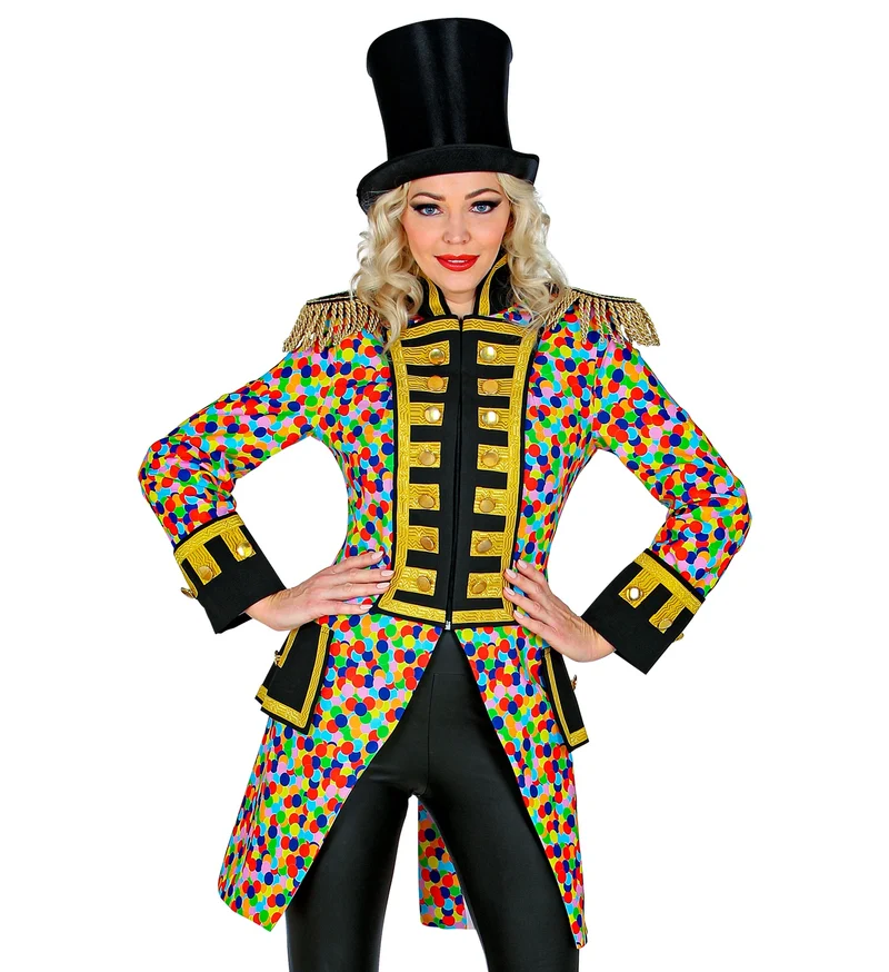 Slipjas Clown carnaval meerkleurig dames