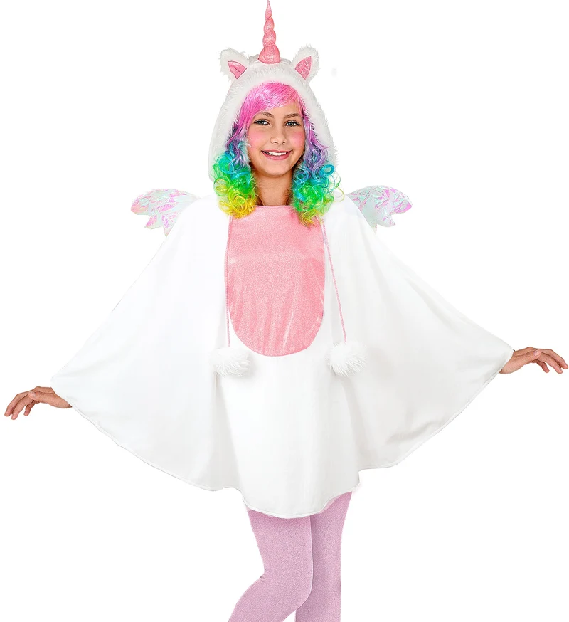 Eenhoorn poncho met muts kinderen