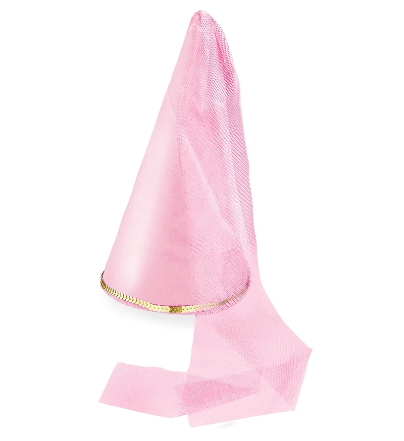 Feeënhoed roze met sluier kind