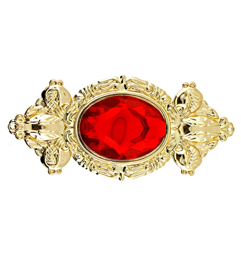 Broche rode steen maxi