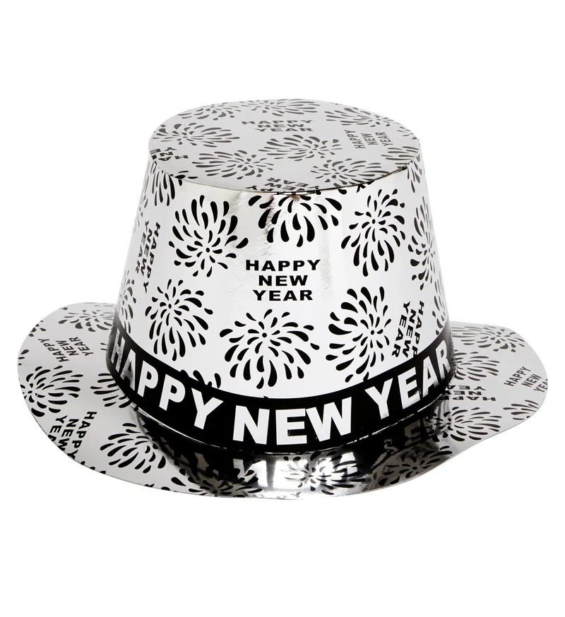 Nieuwjaar hoed zilver Happy New Year