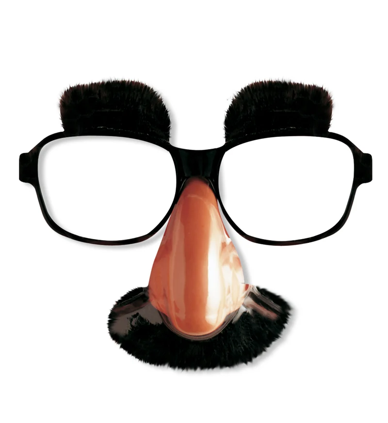 Bril met wenkbrauwen neus en snor