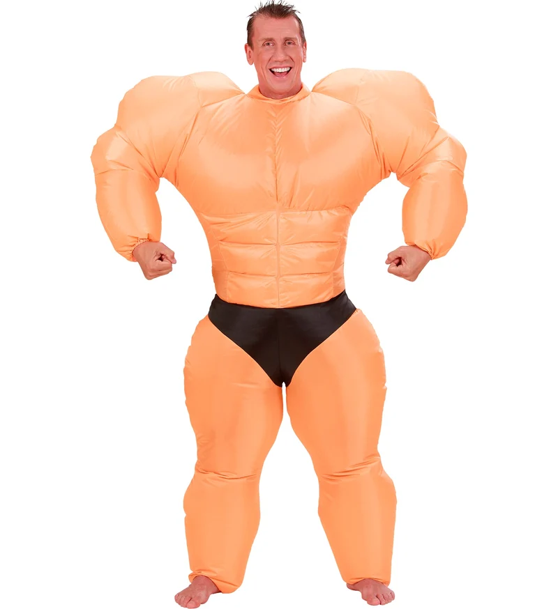 Opblaasbaar bodybuilder gespierd kostuum