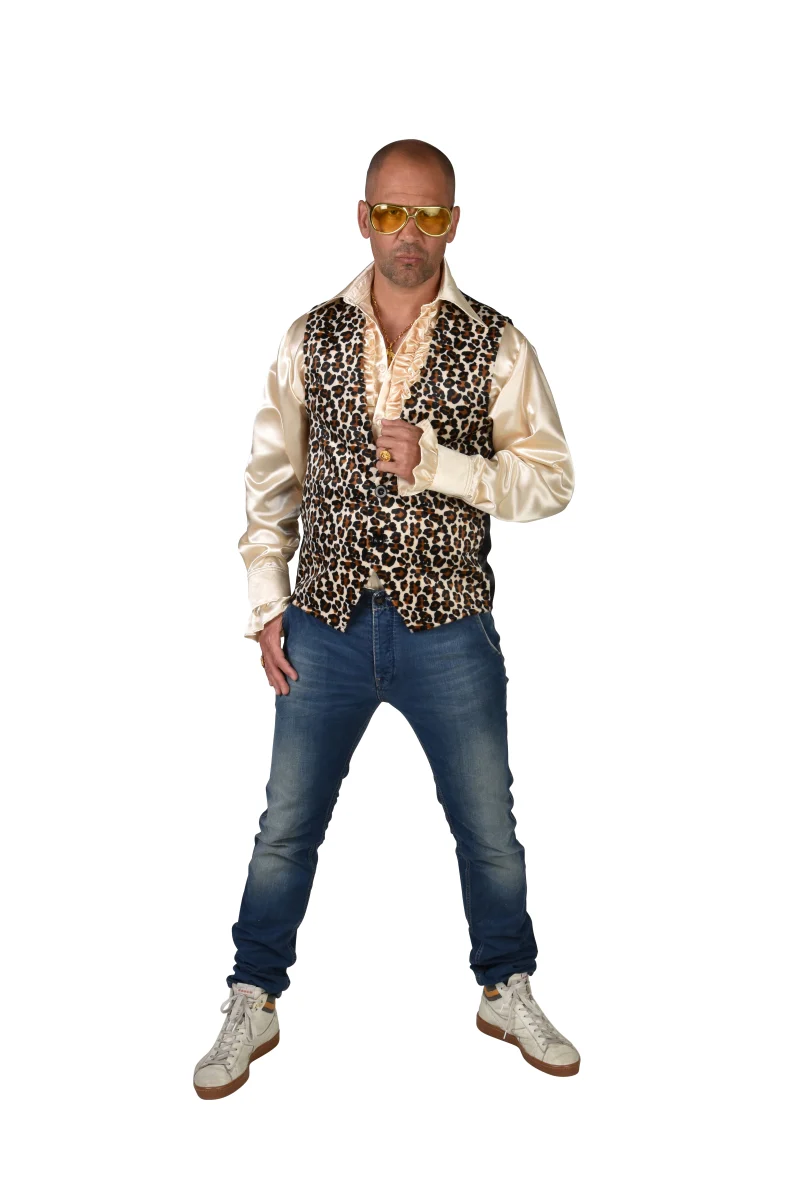 Gilet panterprint heren