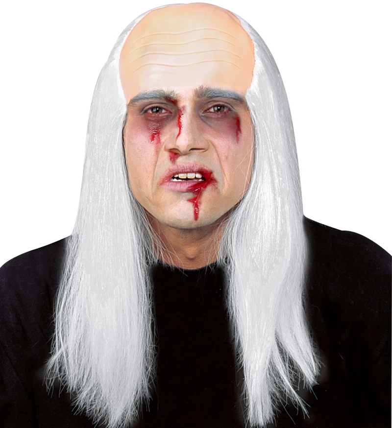 Zombie pruik kale kop vleespet