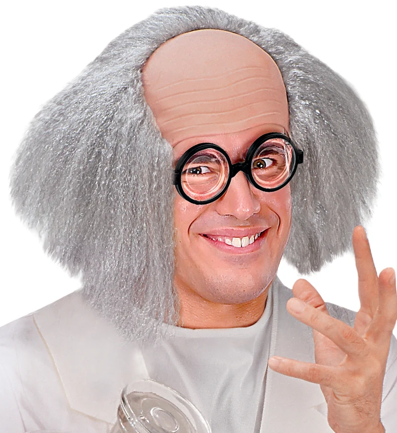 Einstein pruik gekke professor