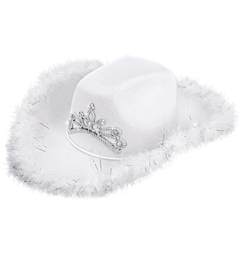 Cowboyhoed Daisy met tiara wit
