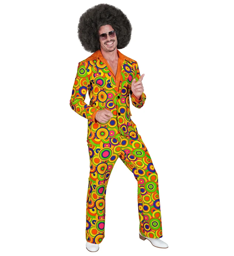 Jaren 70 kostuum groovy cirkels