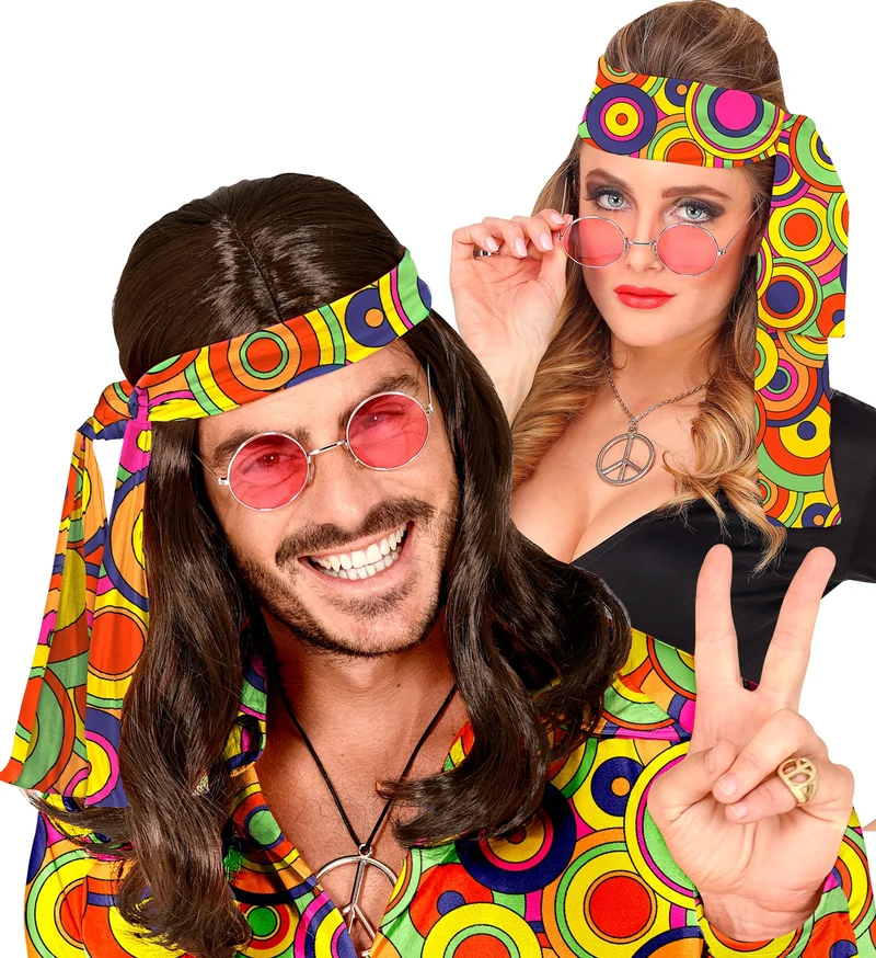 Hoofdband jaren 70 groovy cirkels