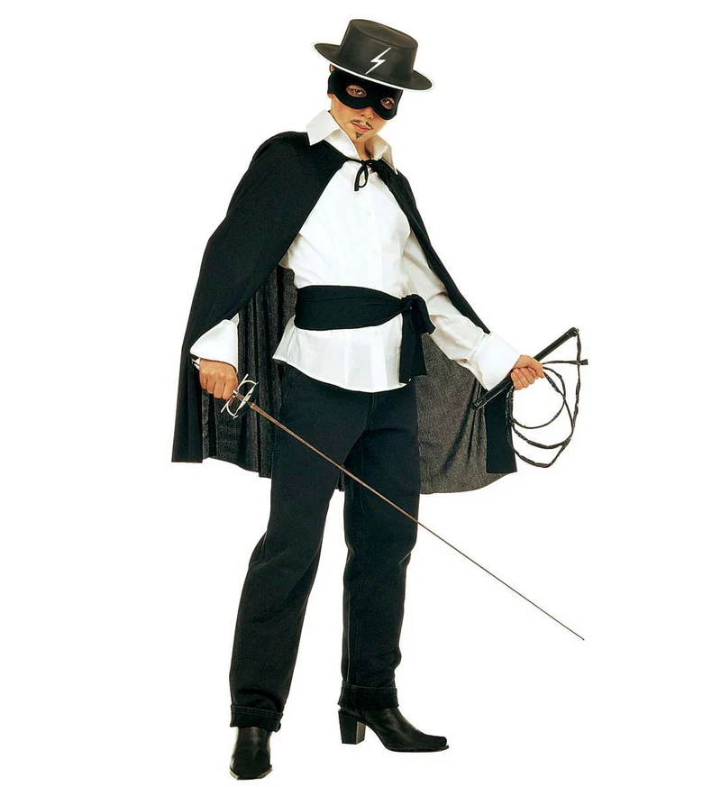 Zorro verkleedset met cape hoed masker en riem