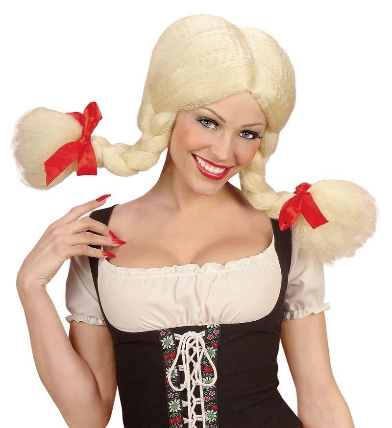Oktoberfest pruik Heidy met vlechten