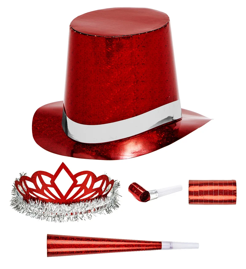 Versierset Happy New Year rood