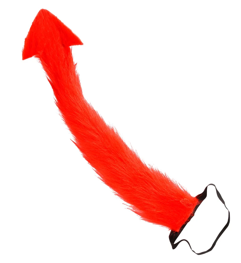 Duivelstaart rood pluche