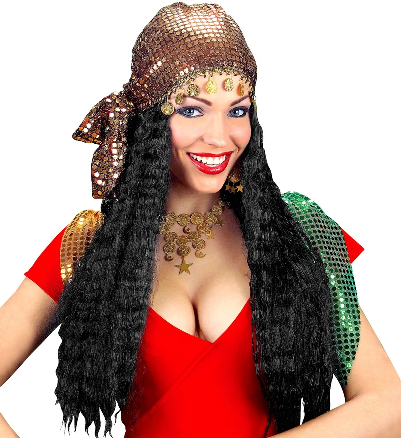 Zigeunerin pruik Boheems met hoofddoek
