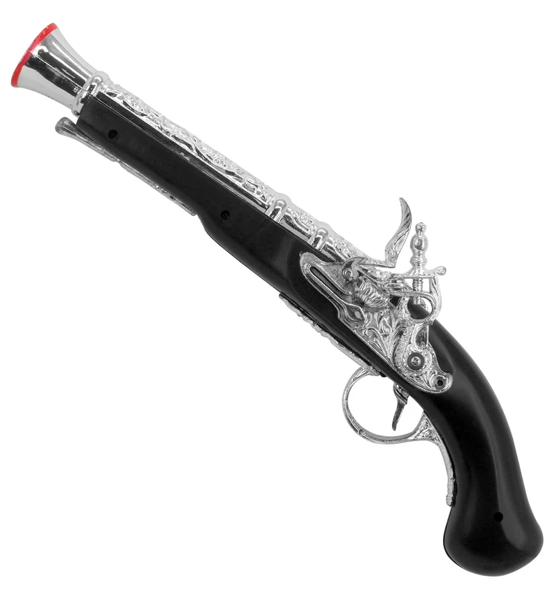 Piraten pistool zwart zilver