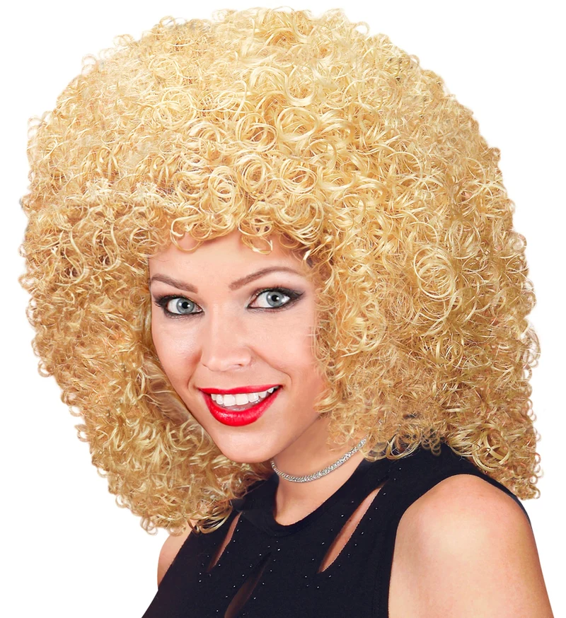 Krulpruik blond lang