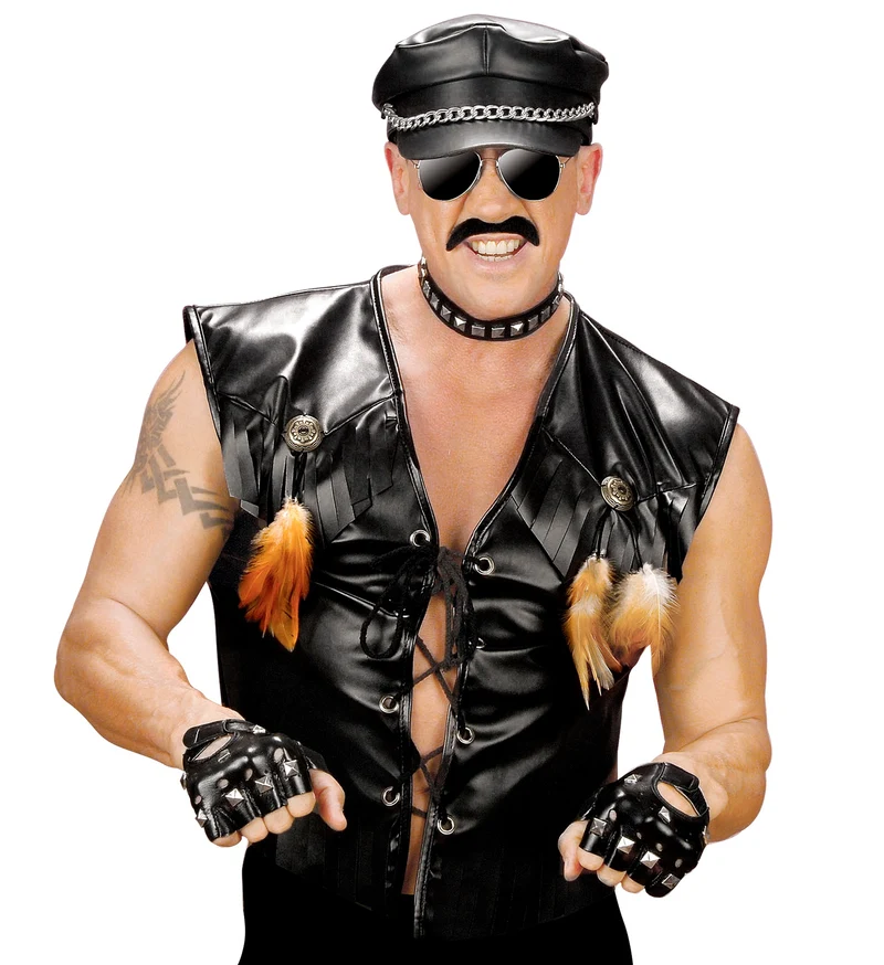 Motor biker vest lederlook