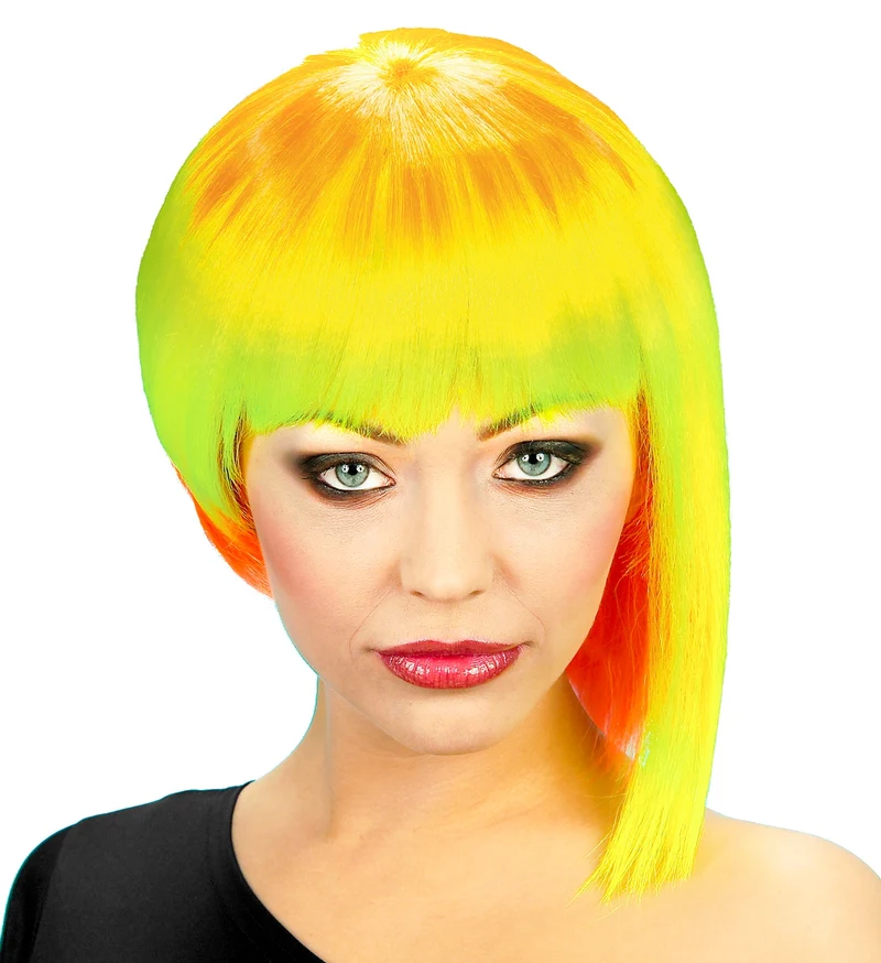 Neon punk pruik vrouw