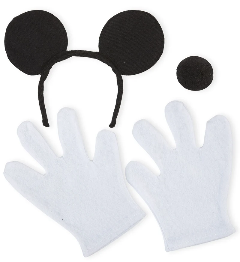 Muizen oren met staart en handschoenen Mickey