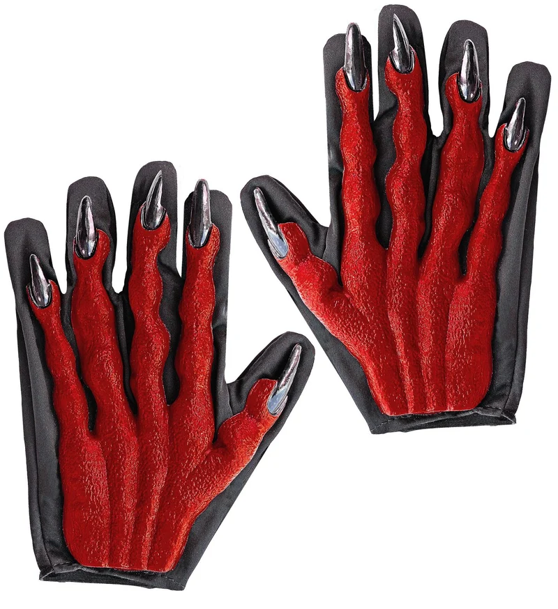 Duivel handschoenen rood 3d