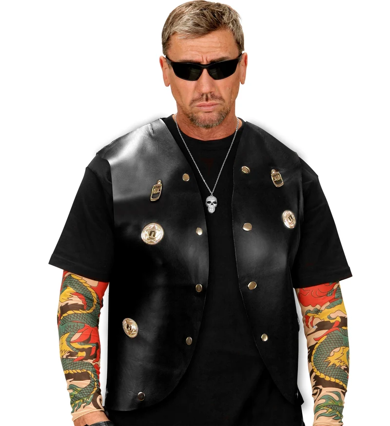 Leren vest motor man