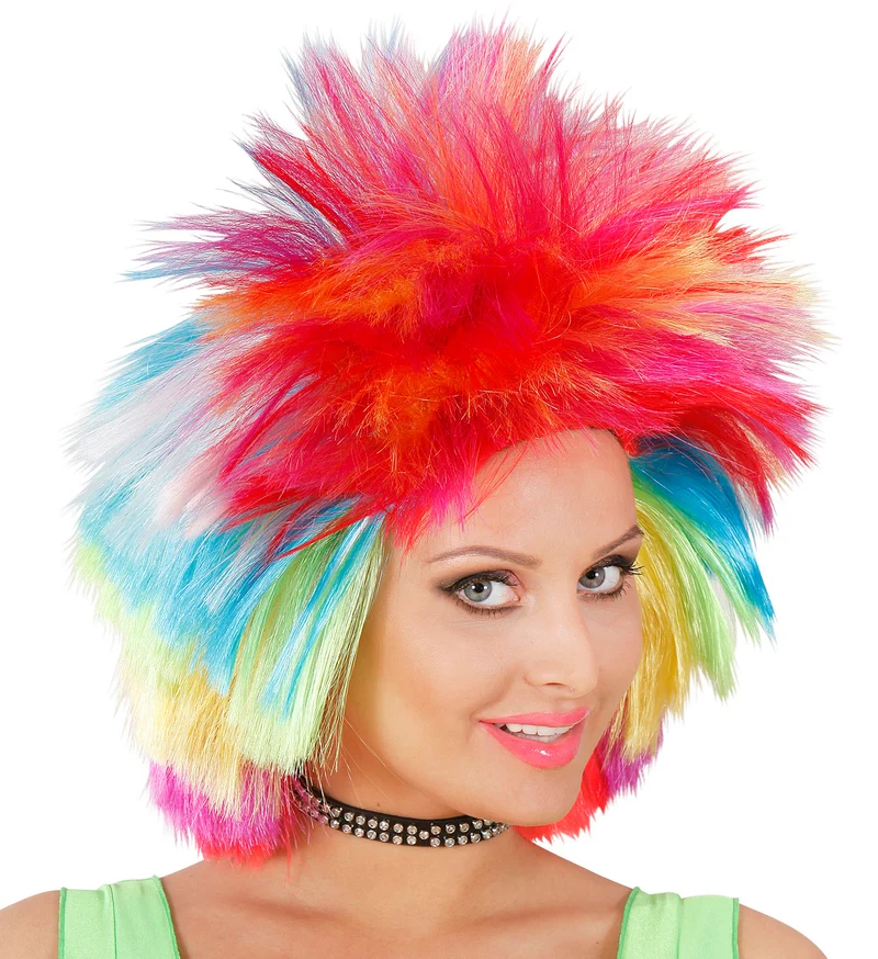 Neon pruik Rocker