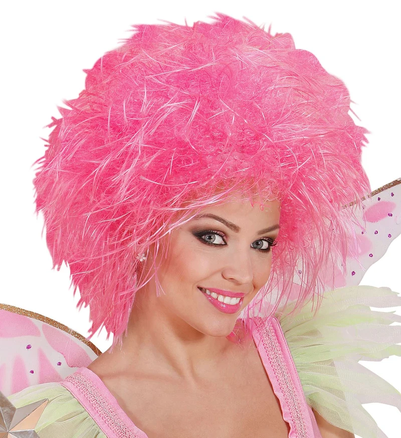 Neon roze pruik Britt kort haar