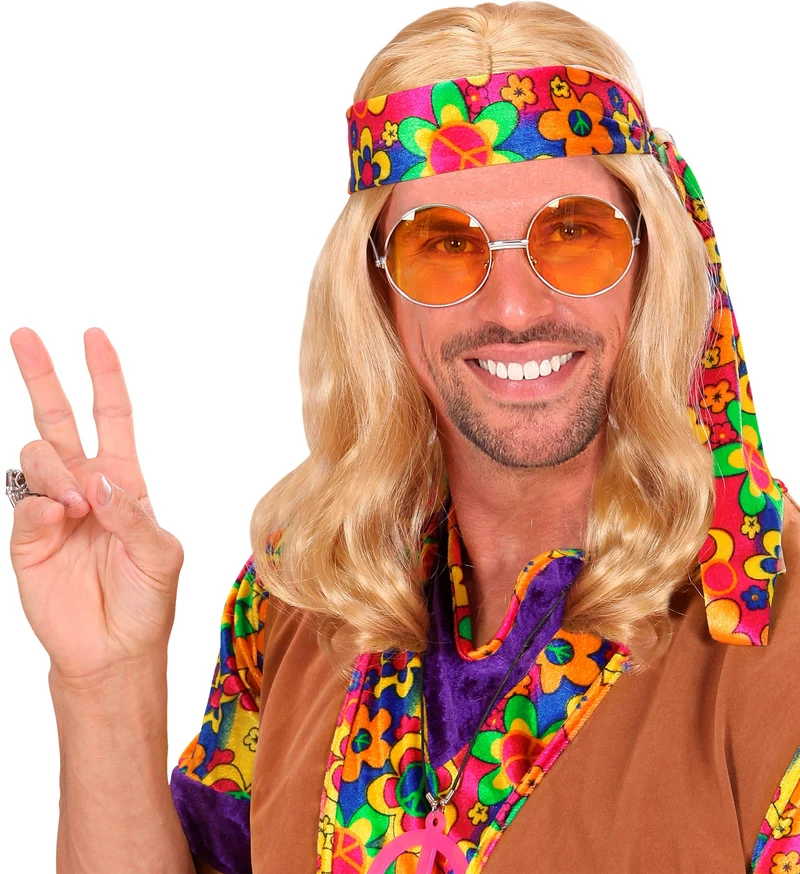Hippie pruik John Lennon blond