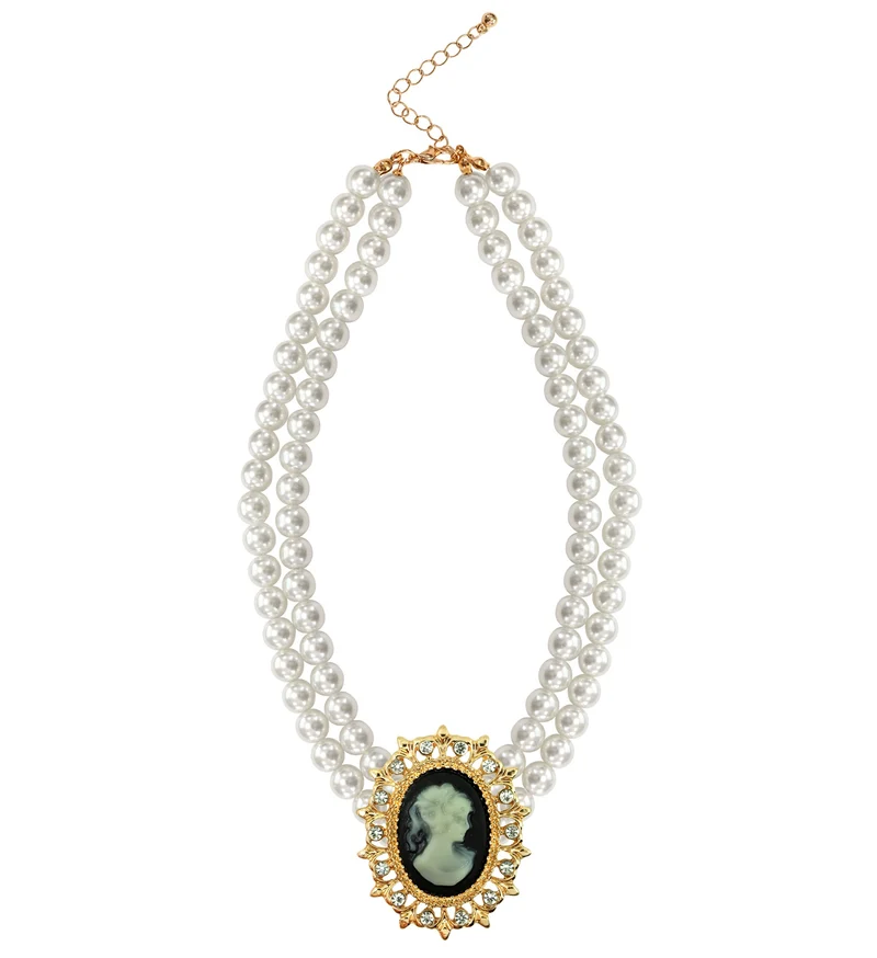 Parelketting met edelsteen Barok