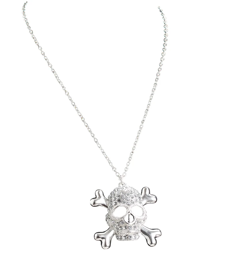 Ketting piraat strass met doodskop